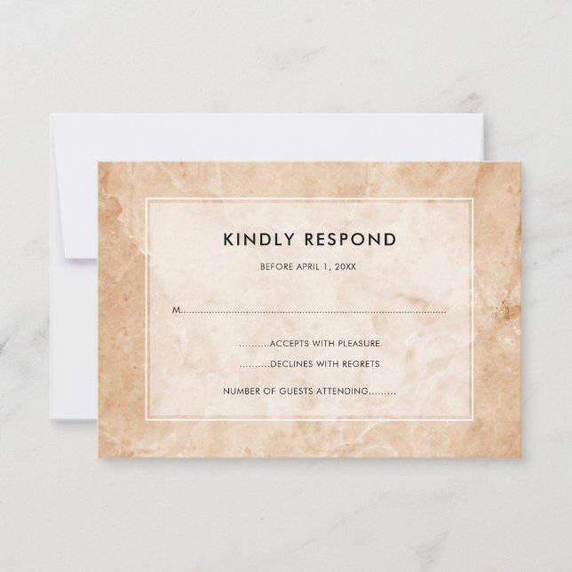 Stylish Marble Background | Any Event RSVP (Front)