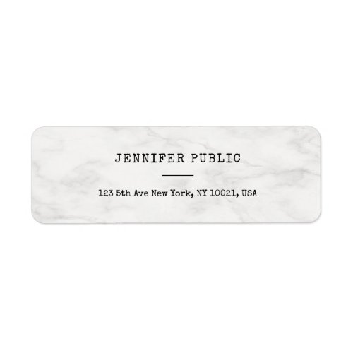 Stylish Marble Modern Simple Personalized Template Label