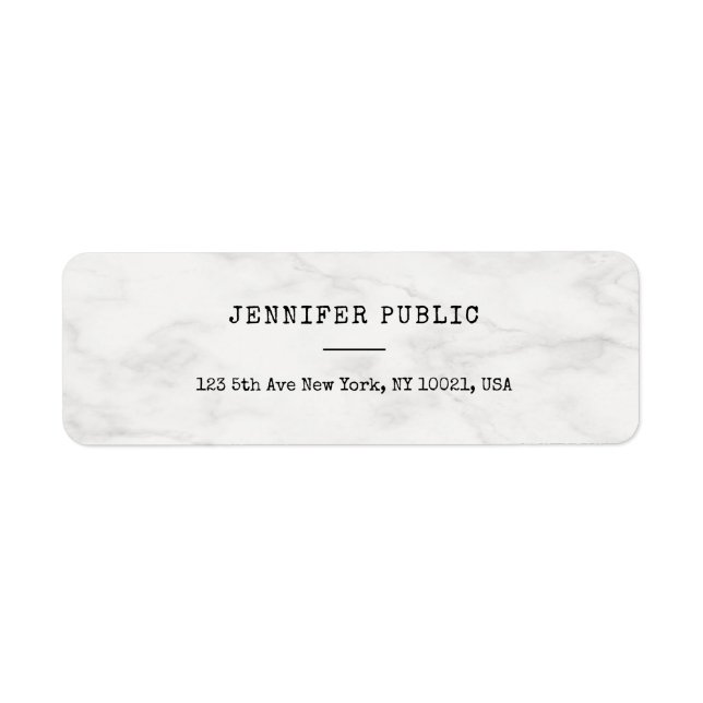 Stylish Marble Modern Simple Personalized Template Label (Front)