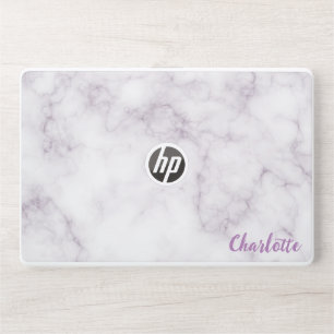 Stylish Marble Monogram   Modern Script HP Laptop Skin