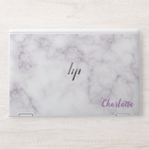 Stylish Marble Monogram   Modern Script HP Laptop Skin