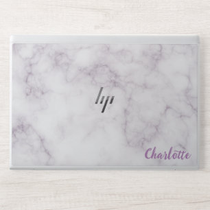 Stylish Marble Monogram   Modern Script HP Laptop Skin
