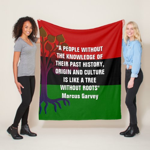 Stylish Marcus Garvey TREE WITHOUT ROOTS Fleece Blanket