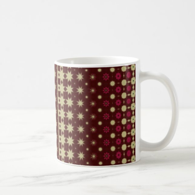 Stylish Maroon Geometric Coffee Mug (Right)