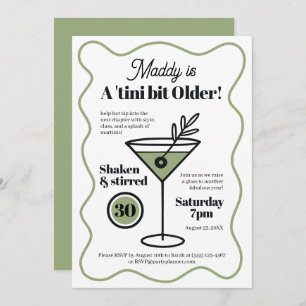 Stylish Martini Invitations Any Age Birthday