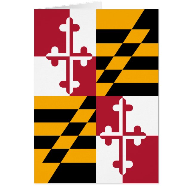 Stylish Maryland State Flag Decor Cards (Front)