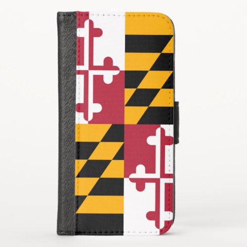 Stylish Maryland State Flag Decor iPhone X Wallet Case