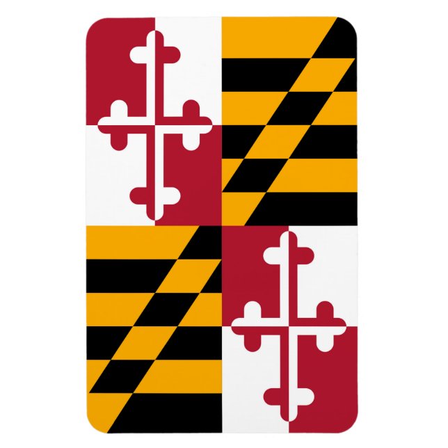 Stylish Maryland State Flag Decor Magnet (Vertical)