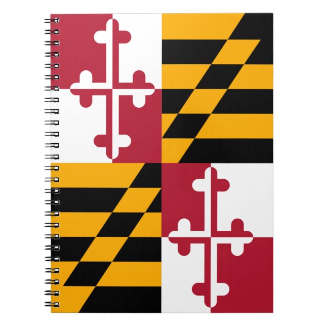 Stylish Maryland State Flag Decor Notebook (Front)