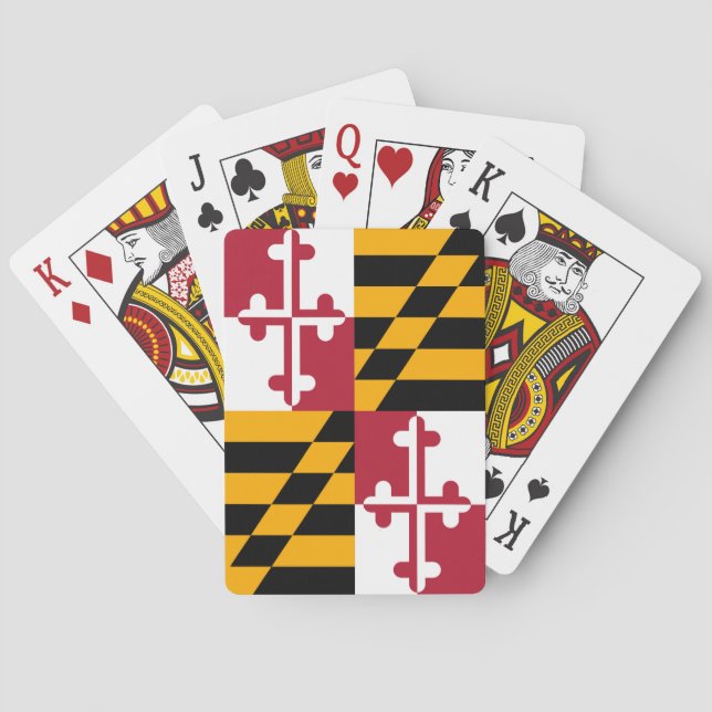 Stylish Maryland State Flag Decor Poker Cards (Back)