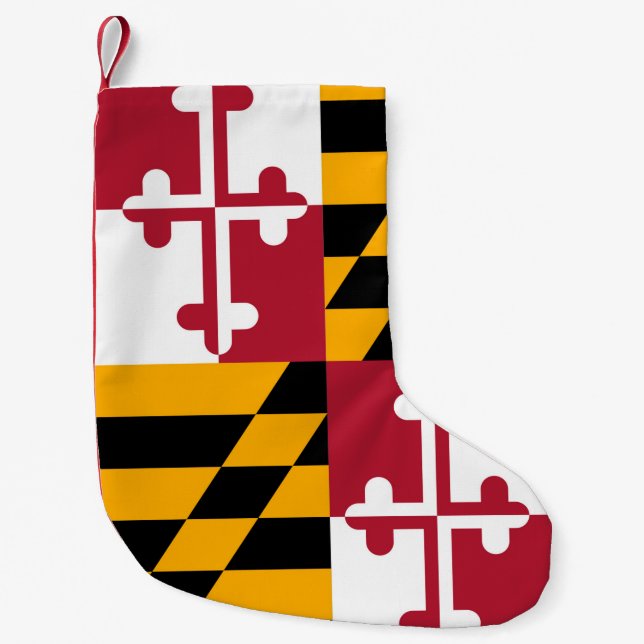 Stylish Maryland State Flag Decor Small Christmas Stocking (Front)