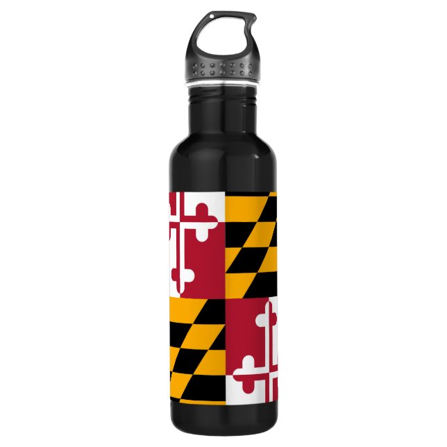 Stylish Maryland State Flag Design Stainless Steel Water Bottle (Front)