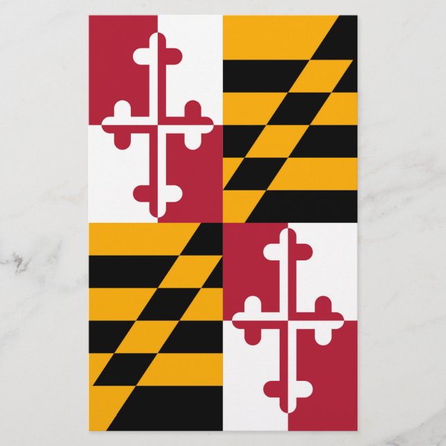 Stylish Maryland State Flag Design Stationery (Front)