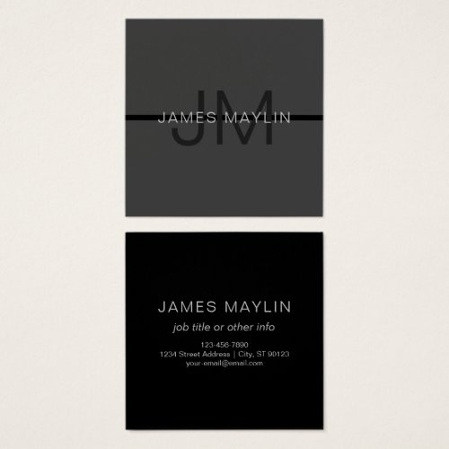 Stylish Masculine Dark Gray Name  Monogram 