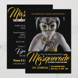 Stylish Masquerade Party Invitation