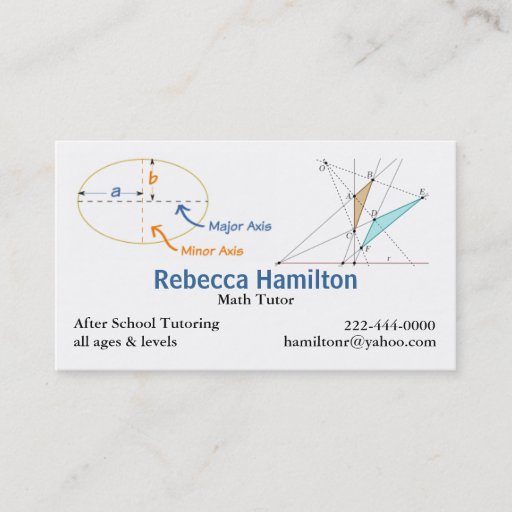 Customizable Stylish Math Tutor / Teacher's Business Card