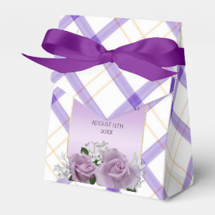 Stylish Mauve Floral Birthday Favor Boxes
