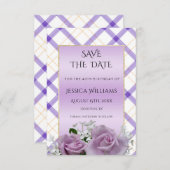 Stylish Mauve Floral Birthday Save The Date (Front/Back)