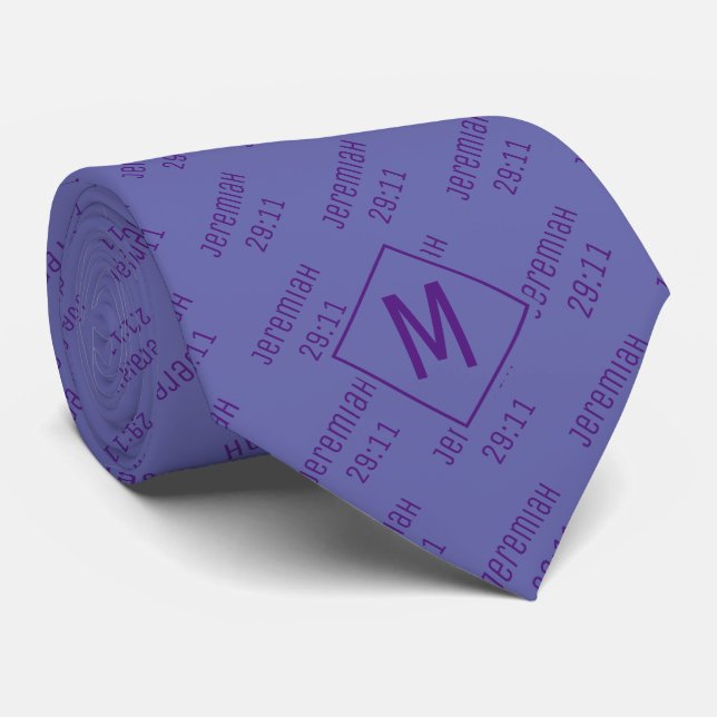 Stylish Mauve JEREMIAH 29 11 Monogram Neck Tie (Rolled)