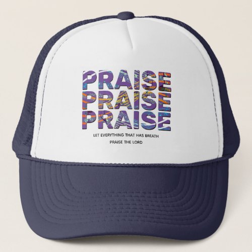 Stylish Mauve PRAISE Music Notes Christian Trucker Hat