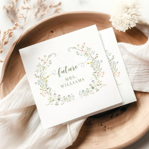 Stylish Meadow Floral Future Mrs Bridal Shower Napkins