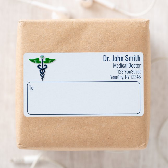 Stylish Medical Caduceus Green Wings Cross Blue Label (Insitu)