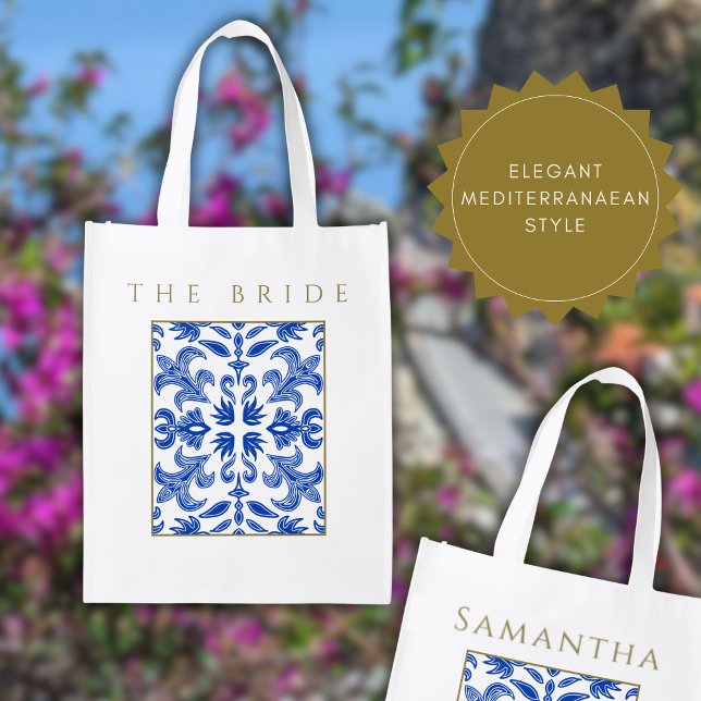 Stylish Mediterranean Bachelorette Party Tote Bags (Creator Uploaded)
