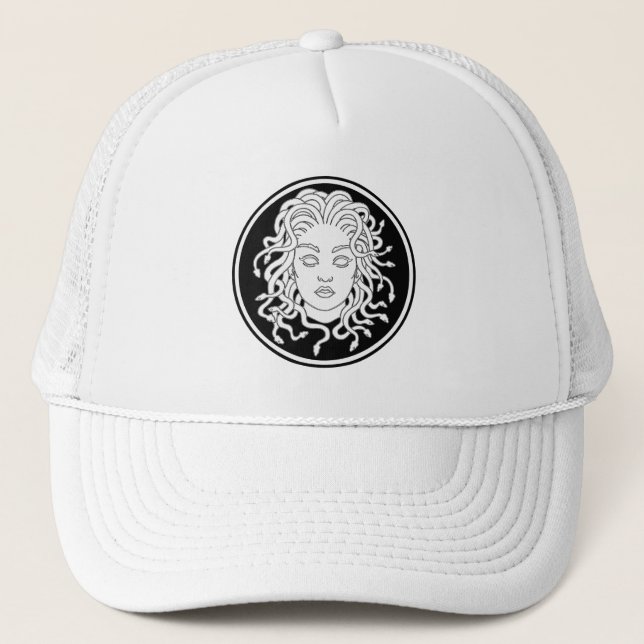 Stylish Medusa Head Trucker Hat (Front)