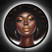 Stylish Melanin Chic Afro Glam LED Sign (Front)