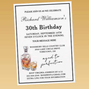 Stylish Men's 30th Birthday Party Classic Invitation