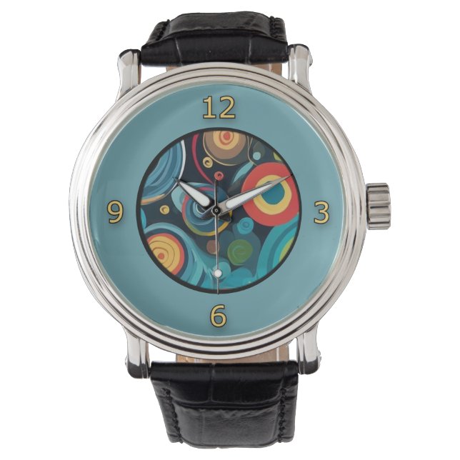 Stylish Men's Artistic Circles Watch (Front)