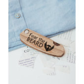 Stylish Men's Fear the Beard Walnut Wood Comb (Front)