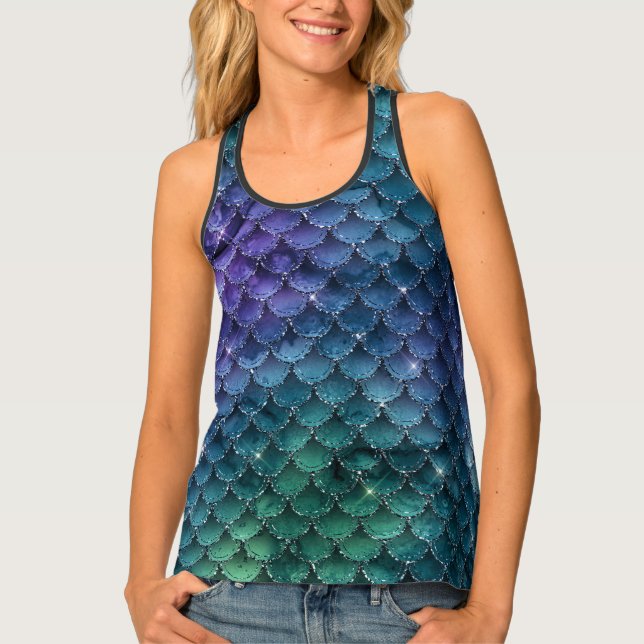 Stylish Mermaid Scale Womens Tank Top (Front)