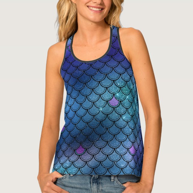 Stylish Mermaid Scale Women's Tank Top (Front)