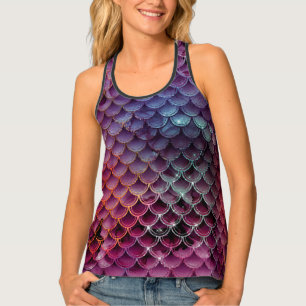Stylish Mermaid Scale Womens Tank Top