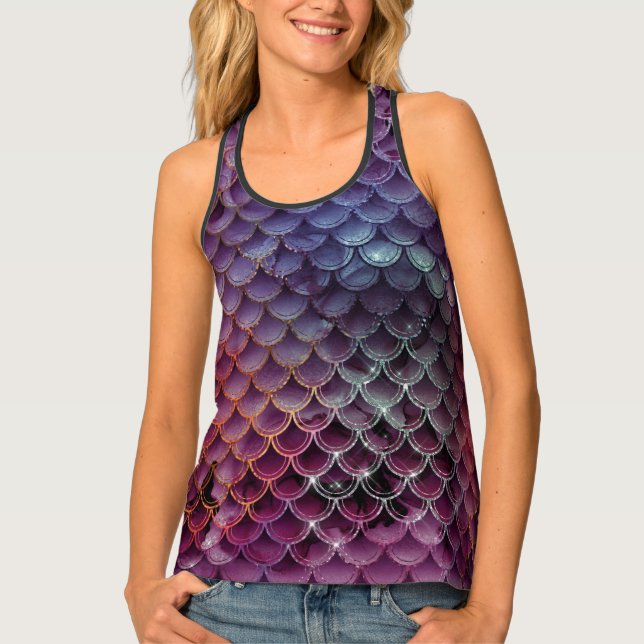 Stylish Mermaid Scale Womens Tank Top (Front)