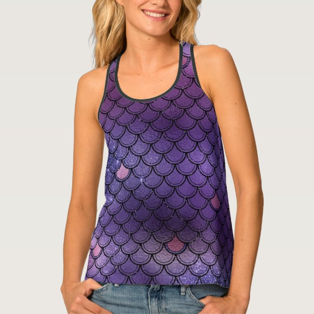 Stylish Mermaid Scale Womens Tank Top (Front)
