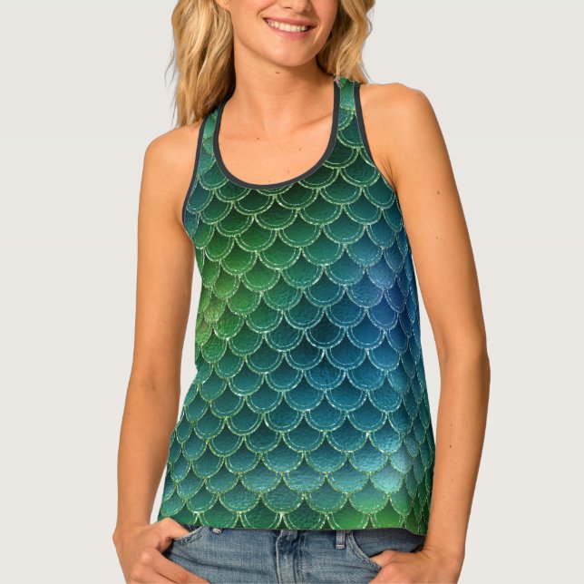 Stylish Mermaid Scale Womens Tank Top (Front)