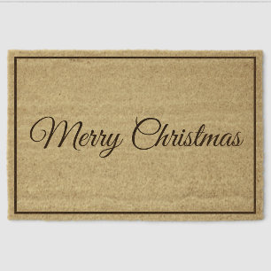Stylish Merry Christmas Fiber Doormat for Holiday