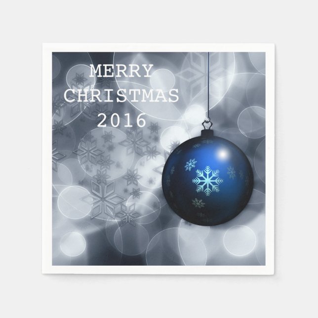 Stylish Merry Christmas Happy Holiday 2016 Paper Napkins (Front)
