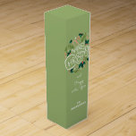 Stylish Merry Christmas Typography Wine Box<br><div class="desc">Create a wine bottle gift box to elevate your Christmas holiday gift-giving featuring a stylish,  modern watercolor of green holly,  red berries,  candy canes,  and stars on a lime green background and the words Merry Christmas along with your message in chic lettering.</div>
