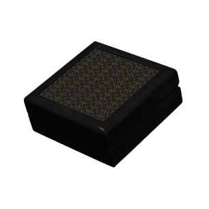 Stylish Metallic Gold Box Pattern Black Gift Box