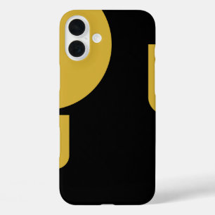 Stylish Metallic Gold Shaped on Black iPhone 16 Plus Case