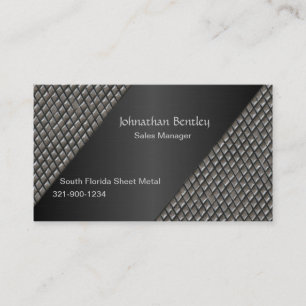Stylish Metallic Look Black Brushed Aluminum Business Card