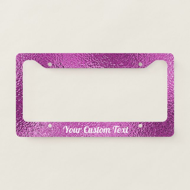 Stylish Metallic Purple Elegant Chic Unique Custom License Plate Frame (Front)