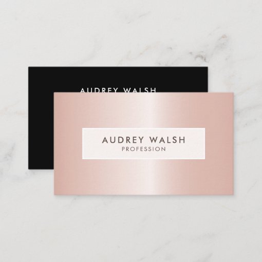 Stylish Metallic rose gold Luxury professional Business Card | Zazzle