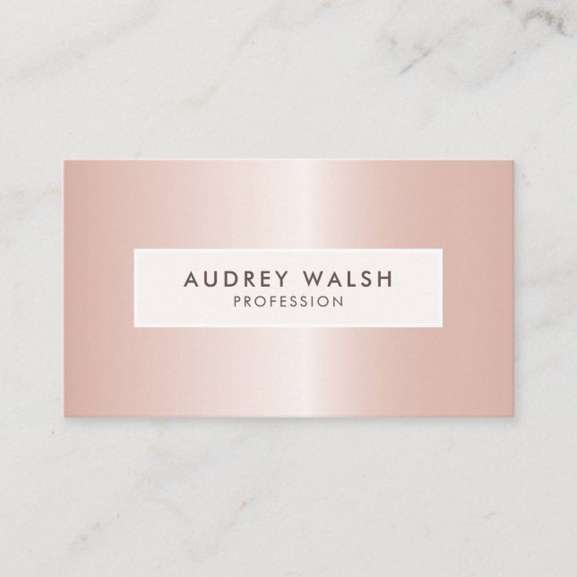 Stylish Metallic rose gold Luxury professional Business Card (Front)