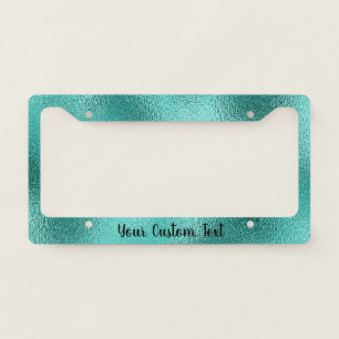 Stylish Metallic Teal Elegant Chic Unique Custom License Plate Frame