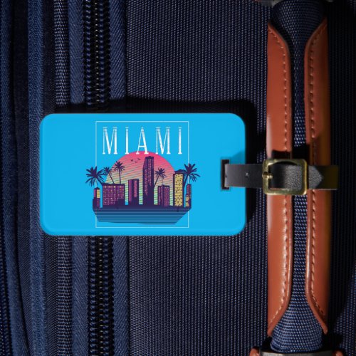 Stylish Miami Florida Retro City Logo Luggage Tag