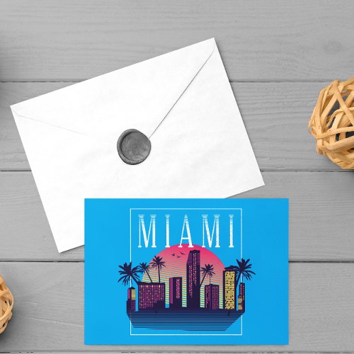 Stylish Miami Florida Retro City Logo Postcard